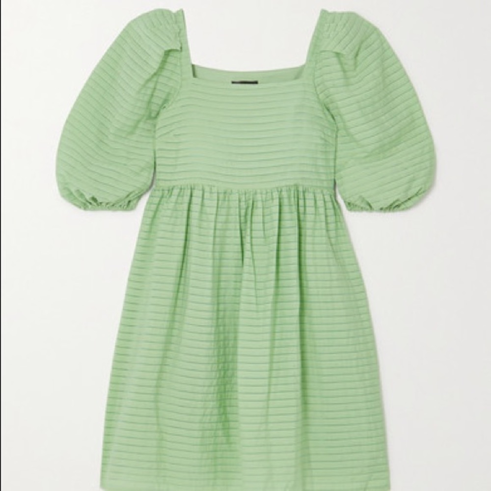 Stine Goya mint green puff sleeve summer dress